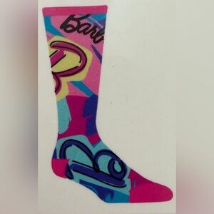 Barbie Pink and Yellow Graphic Crew Socks